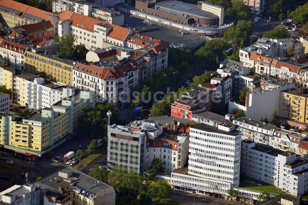 Luftaufnahme Berlin - Wohn- und Geschäftshäuser und Gebäude des Hotel Panorama im Berliner Stadtteil Charlottenburg