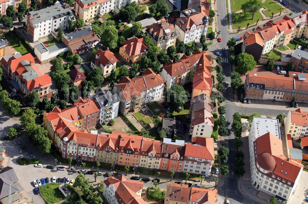 Arnstadt von oben - Wohn- und Geschäftsviertel um die Kasseler Straße in Arnstadt im Bundesland Thüringen