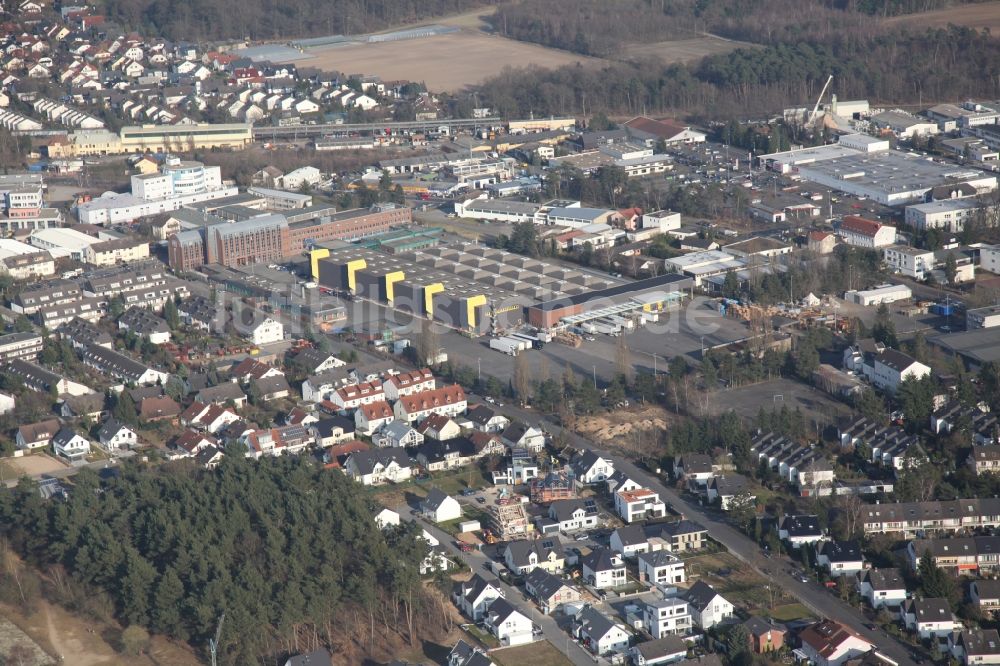 Heusenstamm aus der Vogelperspektive: Wohn- und Gewerbegebiet in Heusenstamm im Bundesland Hessen