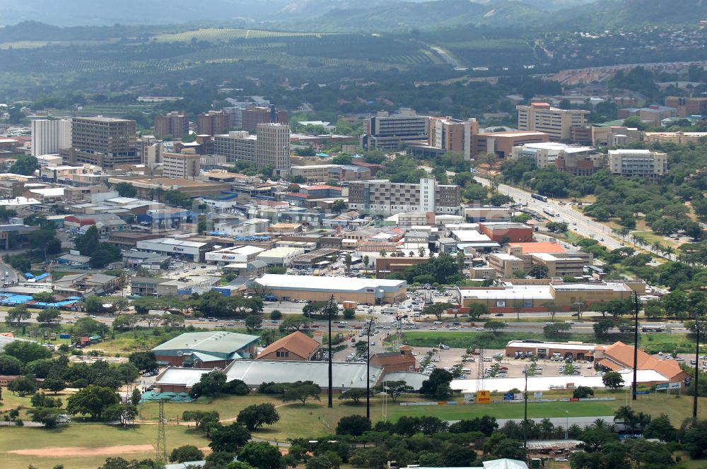 Nelspruit von oben - Wohn und Industrieviertel Sonheuwel Central in Nelspruit