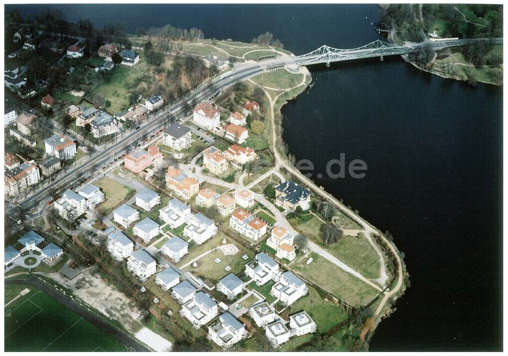 Luftbild Potsdam - Wohnanlage der Bayerischen Hausbau auf dem Glienicker Horn an der Glienicker Brücke in Potsdam.