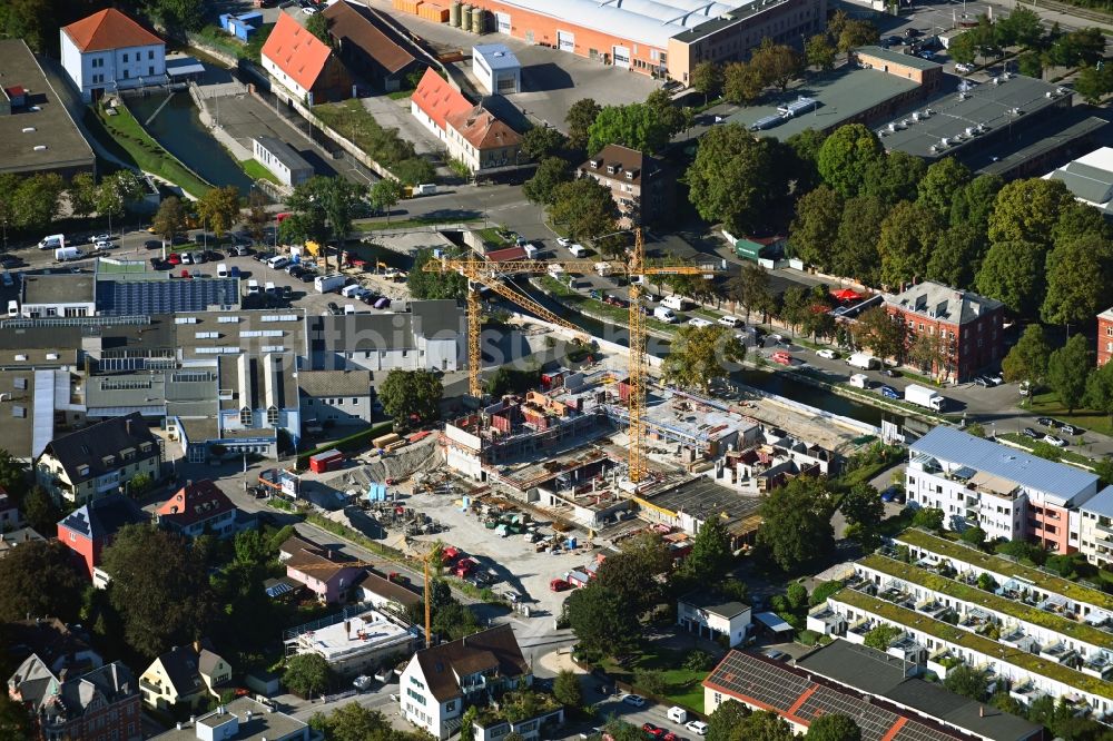 Luftbild Augsburg - Wohnanlage KULT.QUARTIER WOHNEN AM PROVIANTBACH im Ortsteil Am Schäfflerbach in Augsburg im Bundesland Bayern, Deutschland