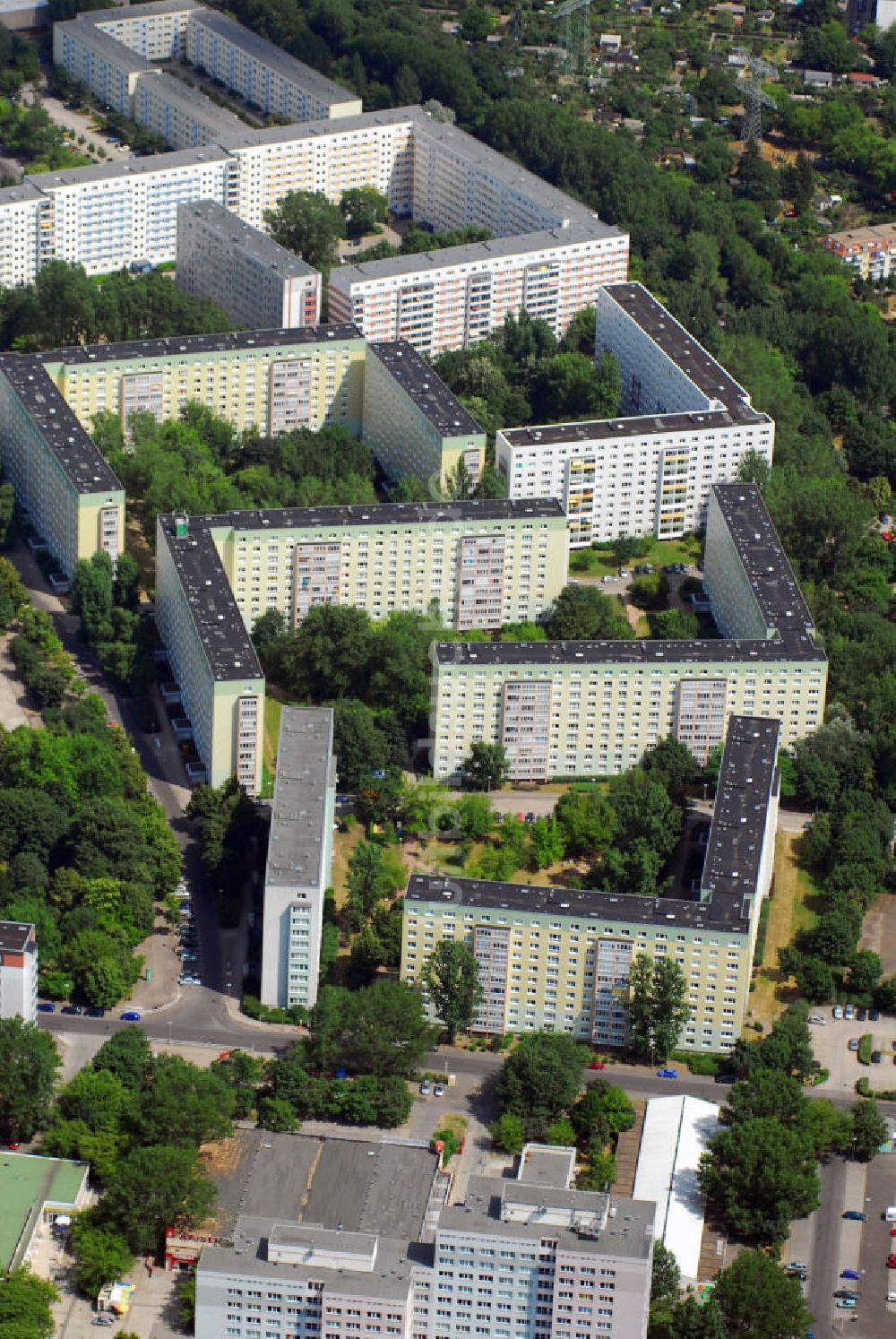 Luftbild Berlin Lichtenberg - Wohnanlage Mellenseestraße