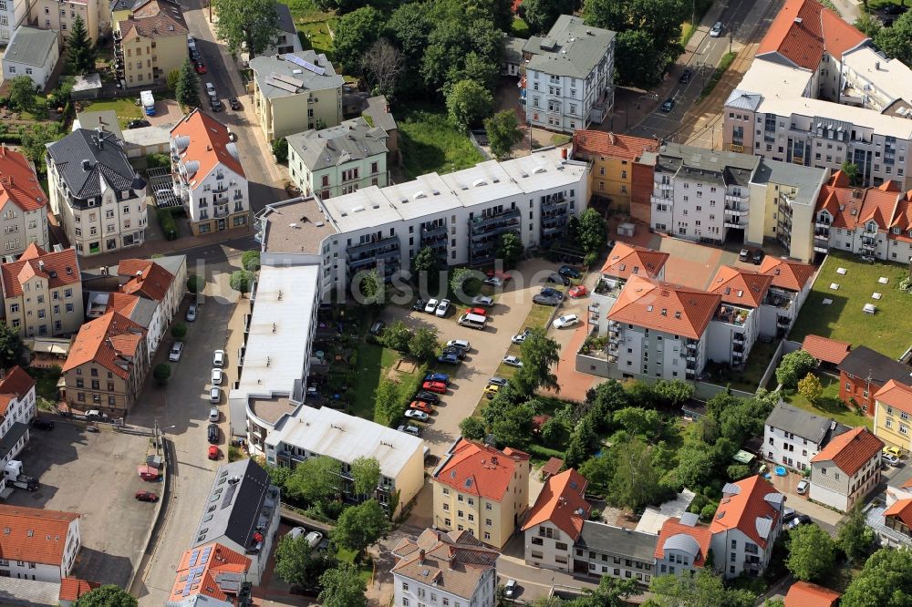 Gotha von oben - Wohnanlage Waltershäuser Straße - Cosmarstraße - Dreikronengasse in Gotha im Bundesland Thüringen