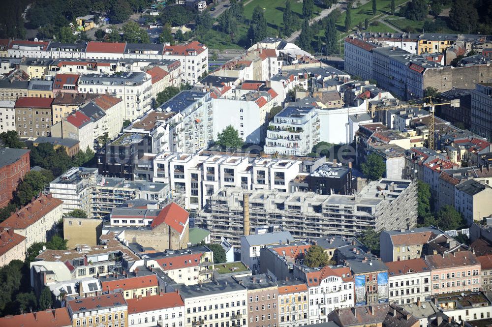 Berlin Prenzlauer Berg aus der Vogelperspektive: Wohnanlagen der Kastaniengärten und Marthashof Berlin-Prenzlauer Berg