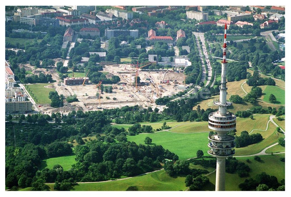 Luftaufnahme München / Bayern - Wohnanlagenneubau Ackermannbogen München