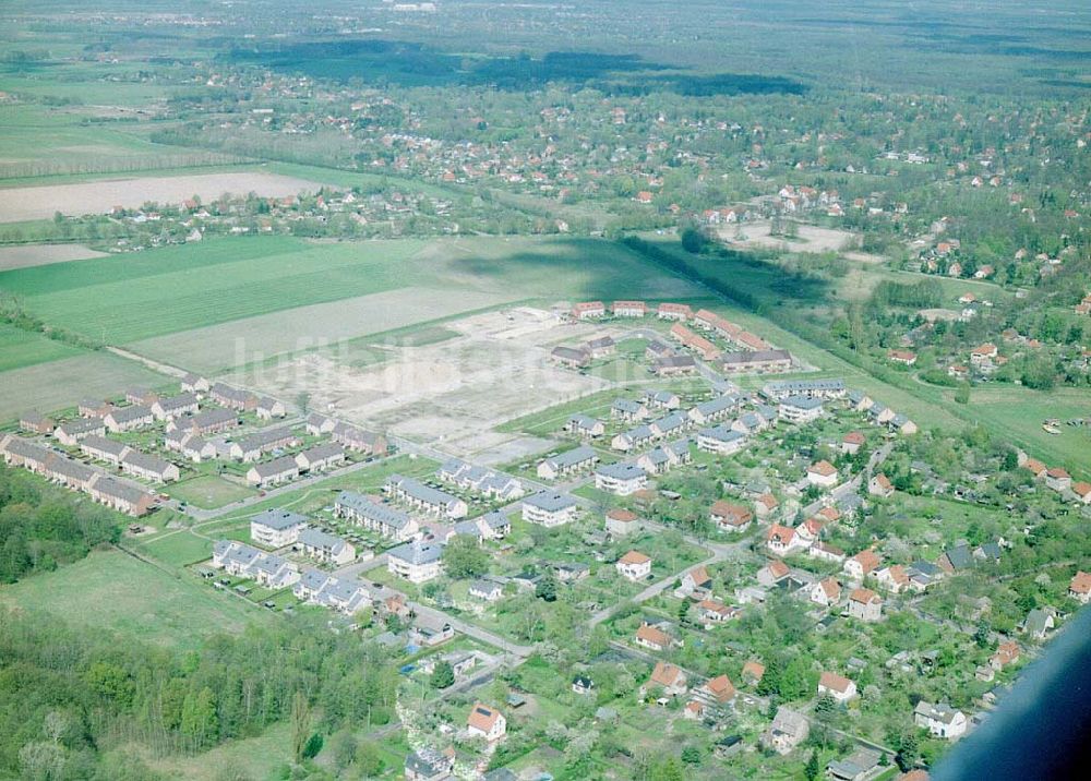 Dallgow / Brandenburg aus der Vogelperspektive: Wohnanlagenneubau der Content Berlin Bauträger GmbH in Dallgow / Brandenburg