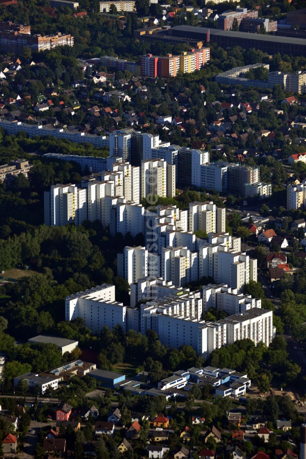 Berlin OT Märkisches Viertel von oben - Wohnblöcke in der Großwohnsiedlung Märkisches Viertel in Berlin