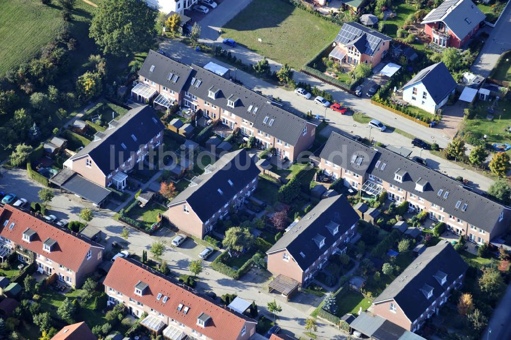 Ahrensfelde aus der Vogelperspektive: Wohngebiet Ahrensfelder Dreieck der Firma City Bauten in Ahrensfelde