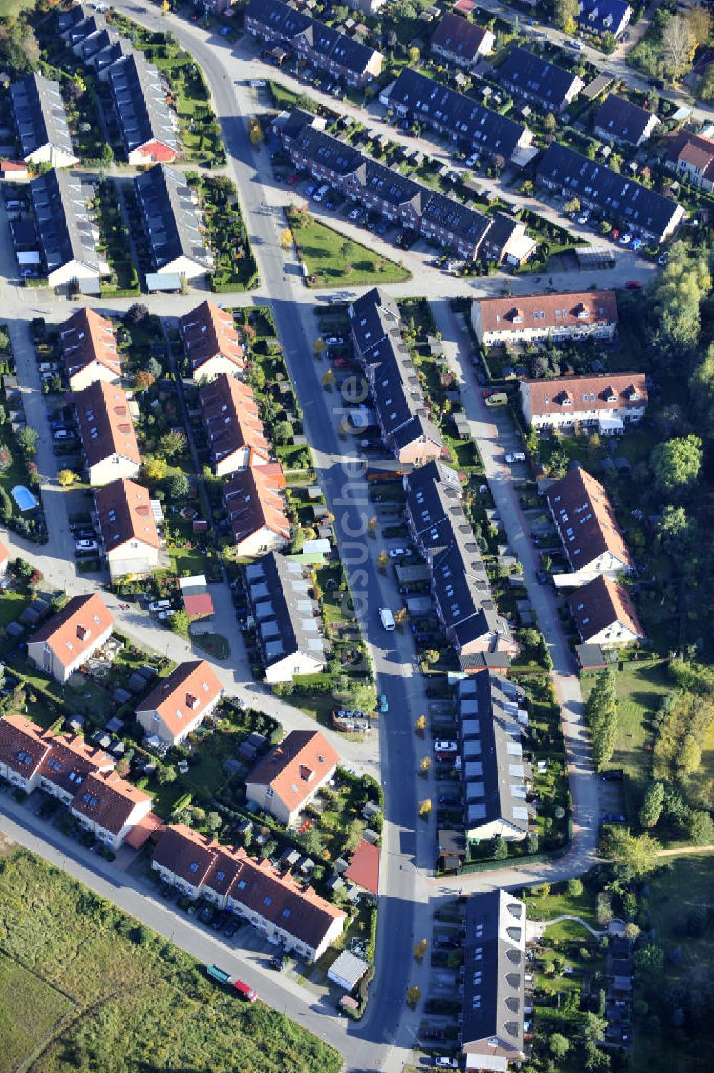 Ahrensfelde von oben - Wohngebiet Ahrensfelder Dreieck der Firma City Bauten in Ahrensfelde