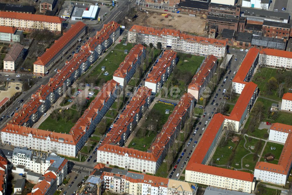 Luftbild Leipzig - Wohngebiet an der Antonienstrasse in Leipzig Plagwitz