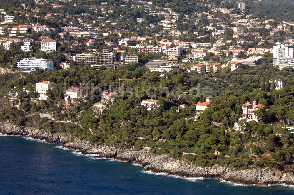 Luftaufnahme Roquebrune-Cap-Martin - Wohngebiet an der Avenue de l' Impératrice Eugénie im Stadtteil Cap-Martin in Roquebrune-Cap-Martin