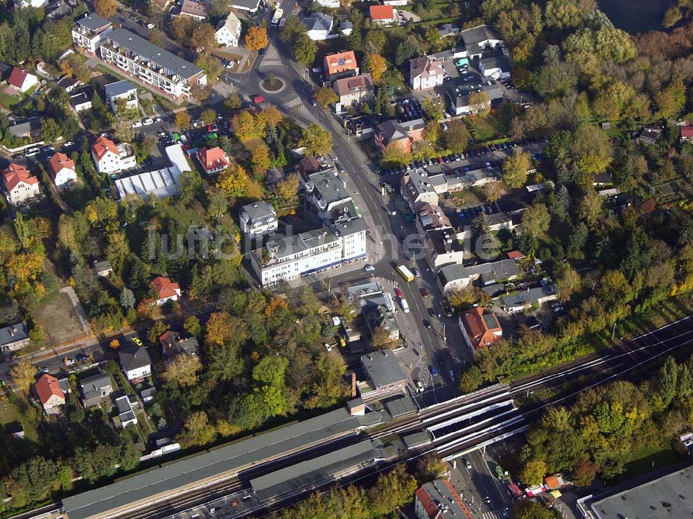 Berlin - Mahlsdorf aus der Vogelperspektive: Wohngebiet am S-Bahnhof Mahlsdorf