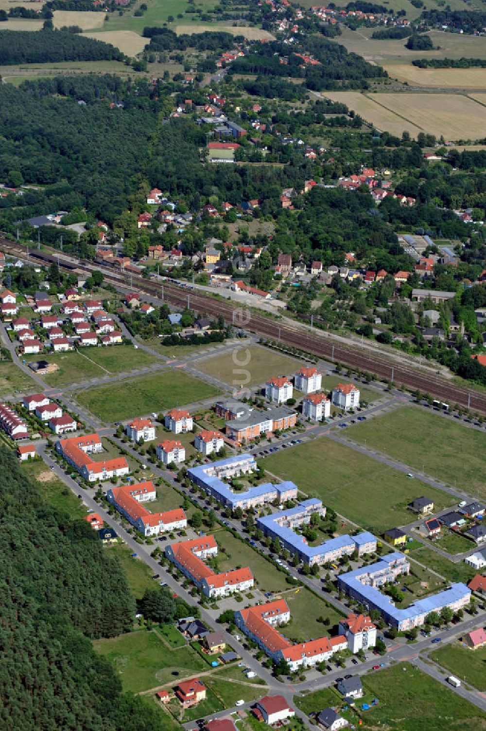 Luftaufnahme Michendorf - Wohngebiet Bahnstraße Michendorf