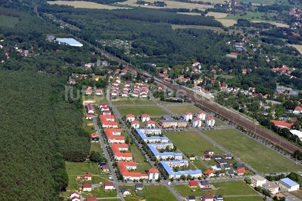 Michendorf aus der Vogelperspektive: Wohngebiet Bahnstraße Michendorf