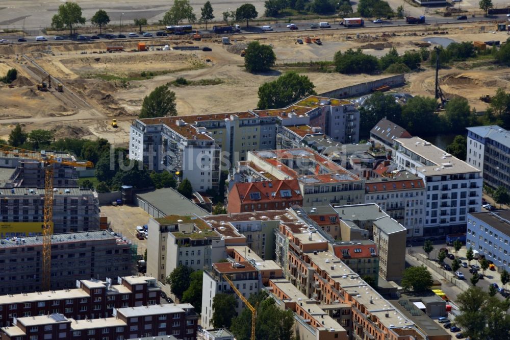 Luftaufnahme Berlin - Wohngebiet mit Baufläche für Europacity in Berlin-Mitte