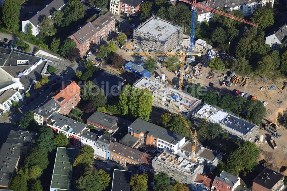 Hamburg von oben - Wohngebiet mit Baustelle zum Wohnneubau im Stadtteil Hohenfelde in Hamburg