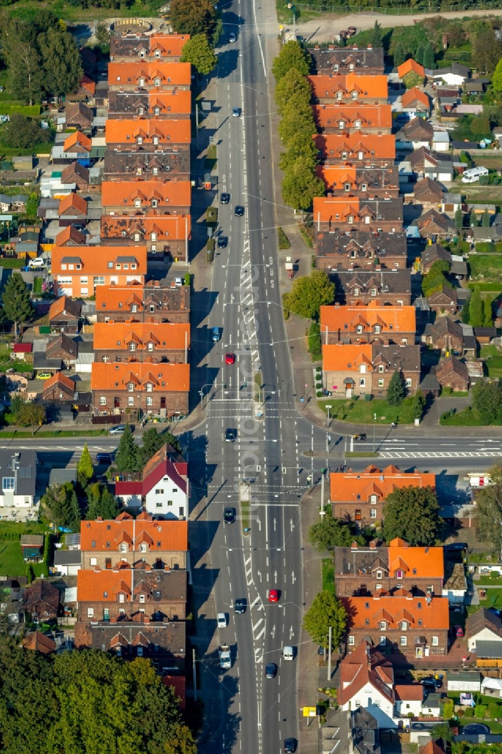 Luftbild Bottrop - Wohngebiet der Bergbausiedlung Gladbecker Straße in Bottrop im Bundesland Nordrhein-Westfalen