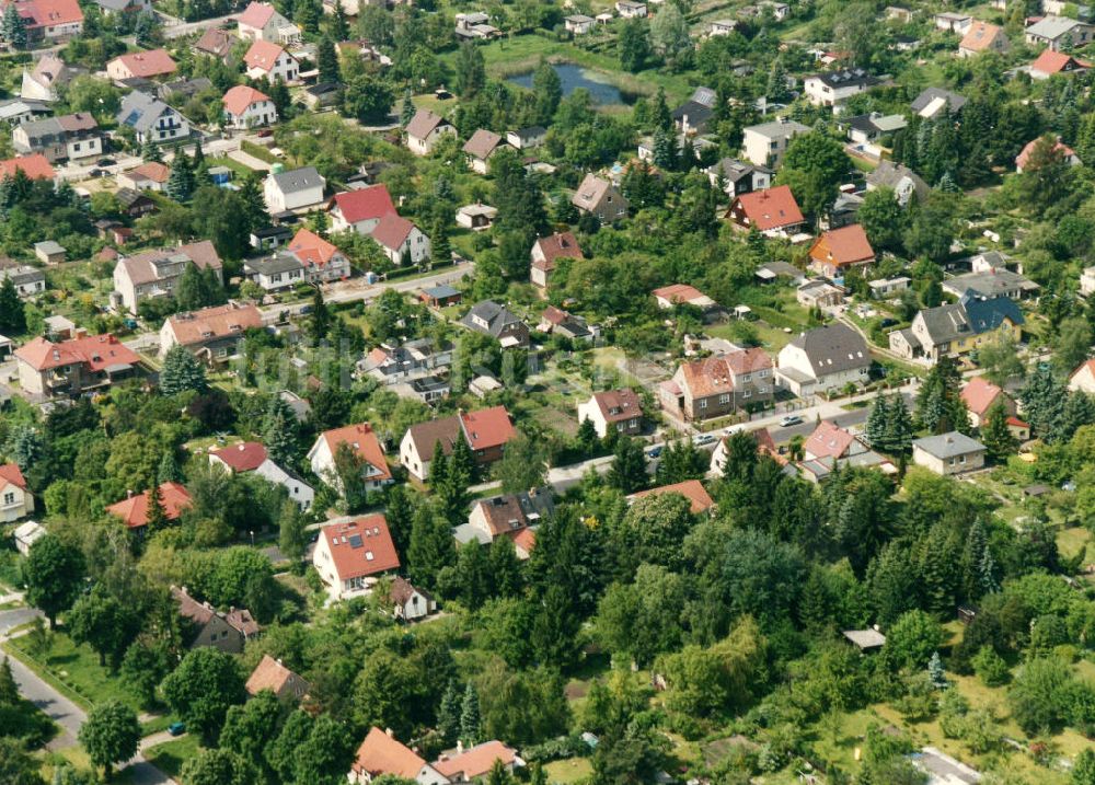 Berlin - Kaulsdorf / Mahlsdorf aus der Vogelperspektive: Wohngebiet Berlin - Kaulsdorf