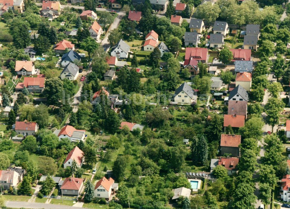 Berlin-Mahlsdorf aus der Vogelperspektive: Wohngebiet Berlin - Mahldorf