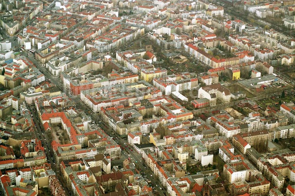 Luftaufnahme Berlin/ Neukölln - Wohngebiet in Berlin - Neukölln