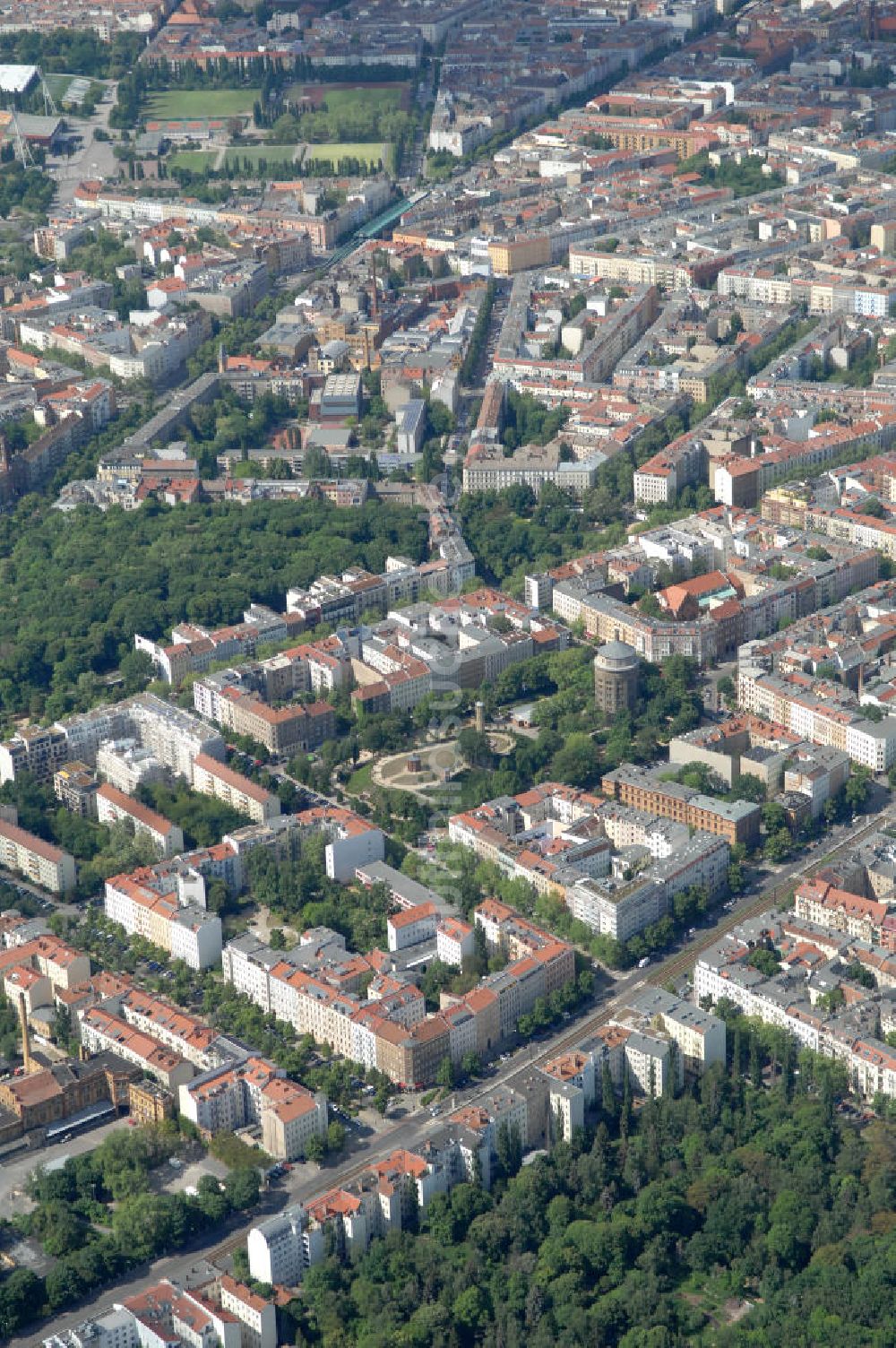 Berlin aus der Vogelperspektive: Wohngebiet Berlin-Prenzlauer Berg