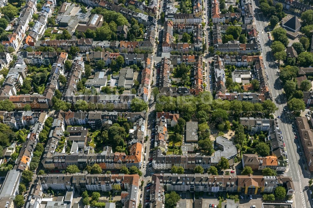 Essen Rüttenscheid von oben - Wohngebiet mit Blockrandbebauung im Stadtteil Rüttenscheid in Essen in Nordrhein-Westfalen