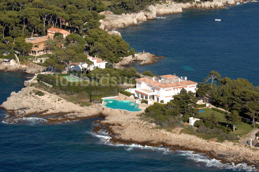 Luftbild Antibes - Wohngebiet am Cap d' Antibes im Stadtteil Juan-les-Pins von Antibes