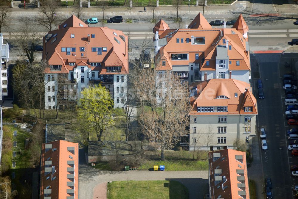 Leipzig aus der Vogelperspektive: Wohngebiet an der Christianstrasse in Leipzig / Zentrum Nordwest