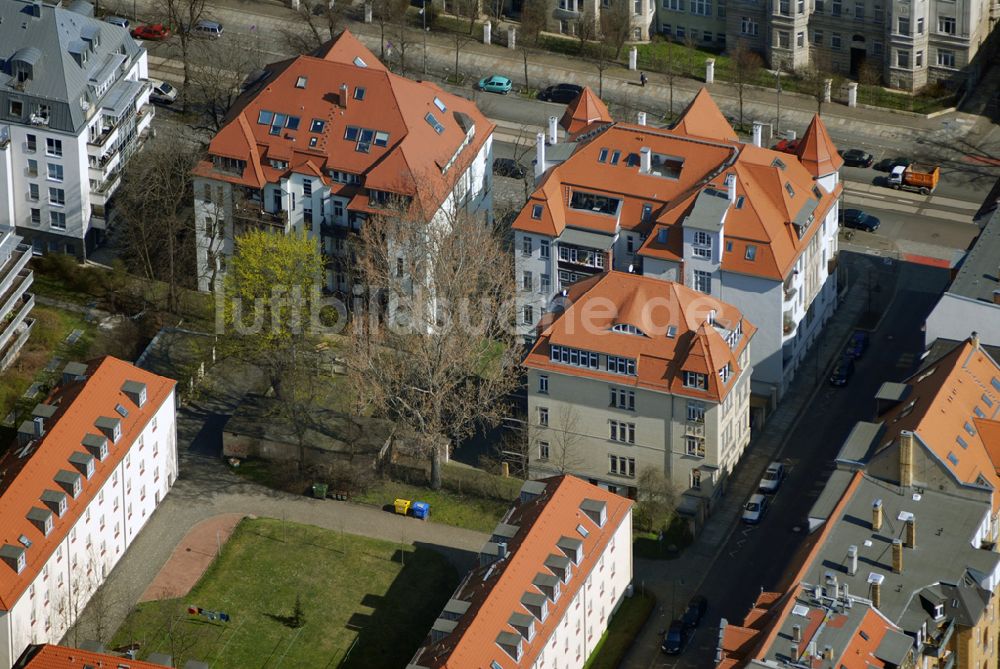 Luftbild Leipzig - Wohngebiet an der Christianstrasse in Leipzig / Zentrum Nordwest