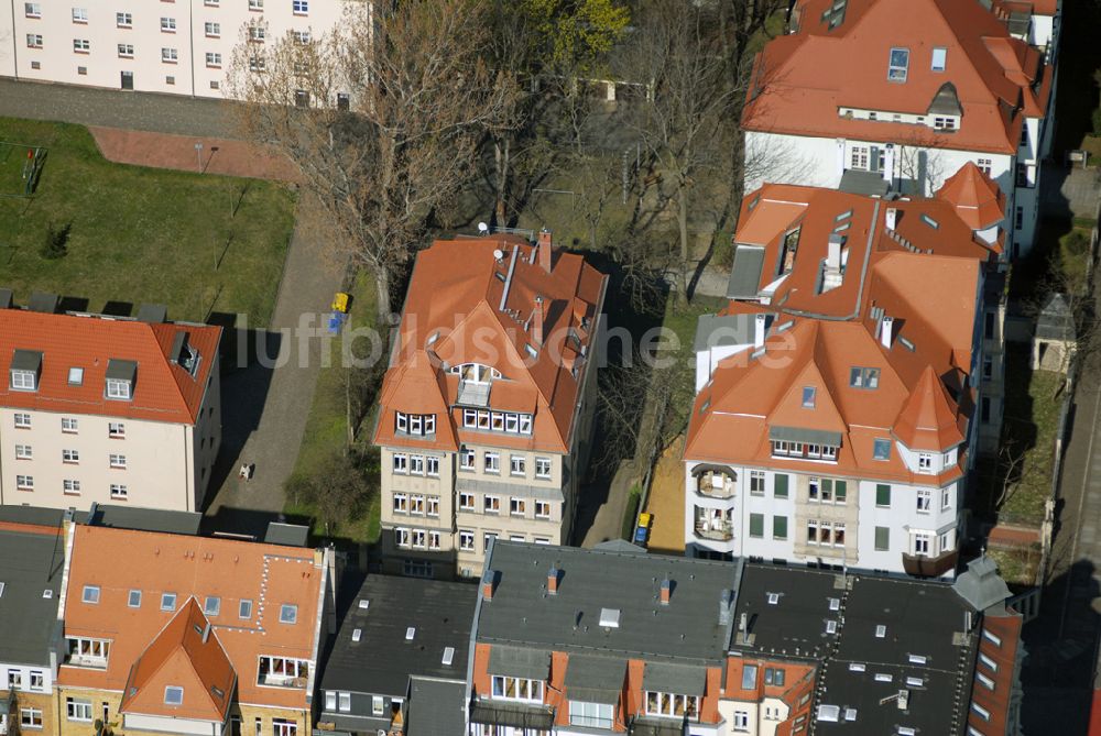 Leipzig von oben - Wohngebiet an der Christianstrasse in Leipzig / Zentrum Nordwest