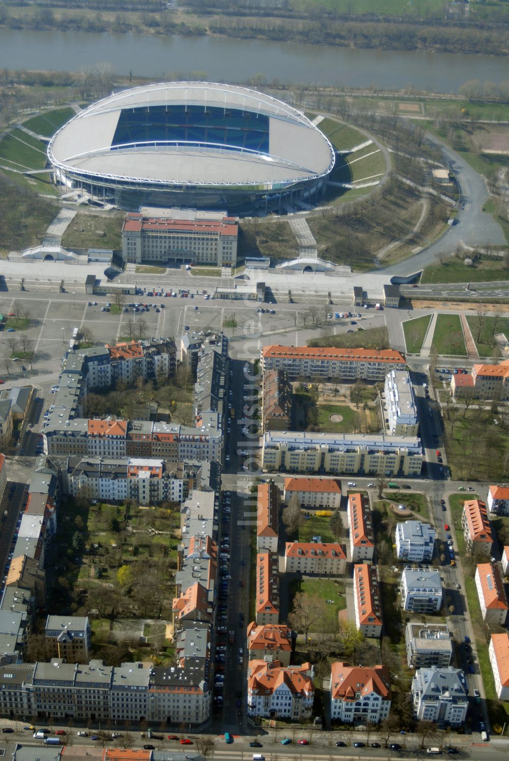 Luftaufnahme Leipzig - Wohngebiet an der Christianstrasse in Leipzig / Zentrum Nordwest