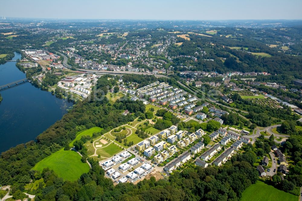 Luftaufnahme Essen - Wohngebiet einer Doppelhaus- Siedlung in Essen im Bundesland Nordrhein-Westfalen