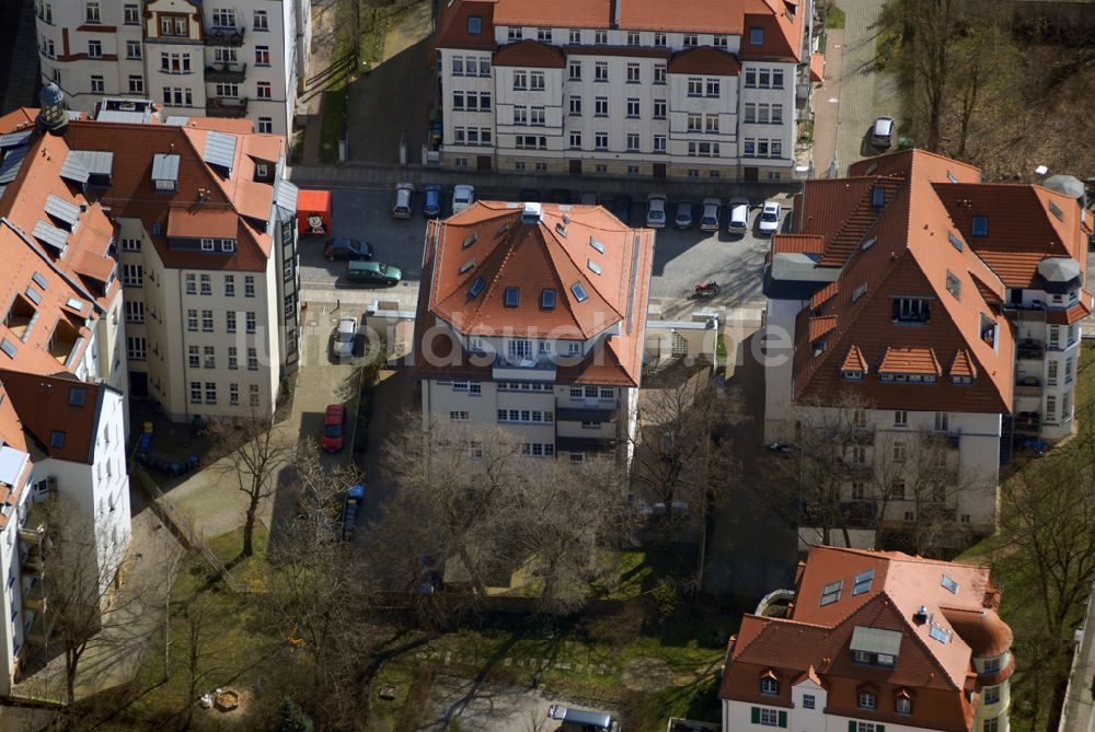 Leipzig aus der Vogelperspektive: Wohngebiet an der Ehrensteinstrasse in Leipzig Gohlis