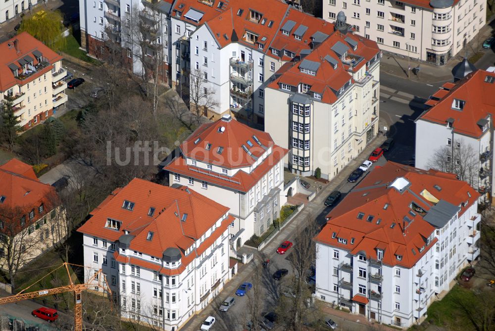 Leipzig aus der Vogelperspektive: Wohngebiet an der Ehrensteinstrasse in Leipzig Gohlis