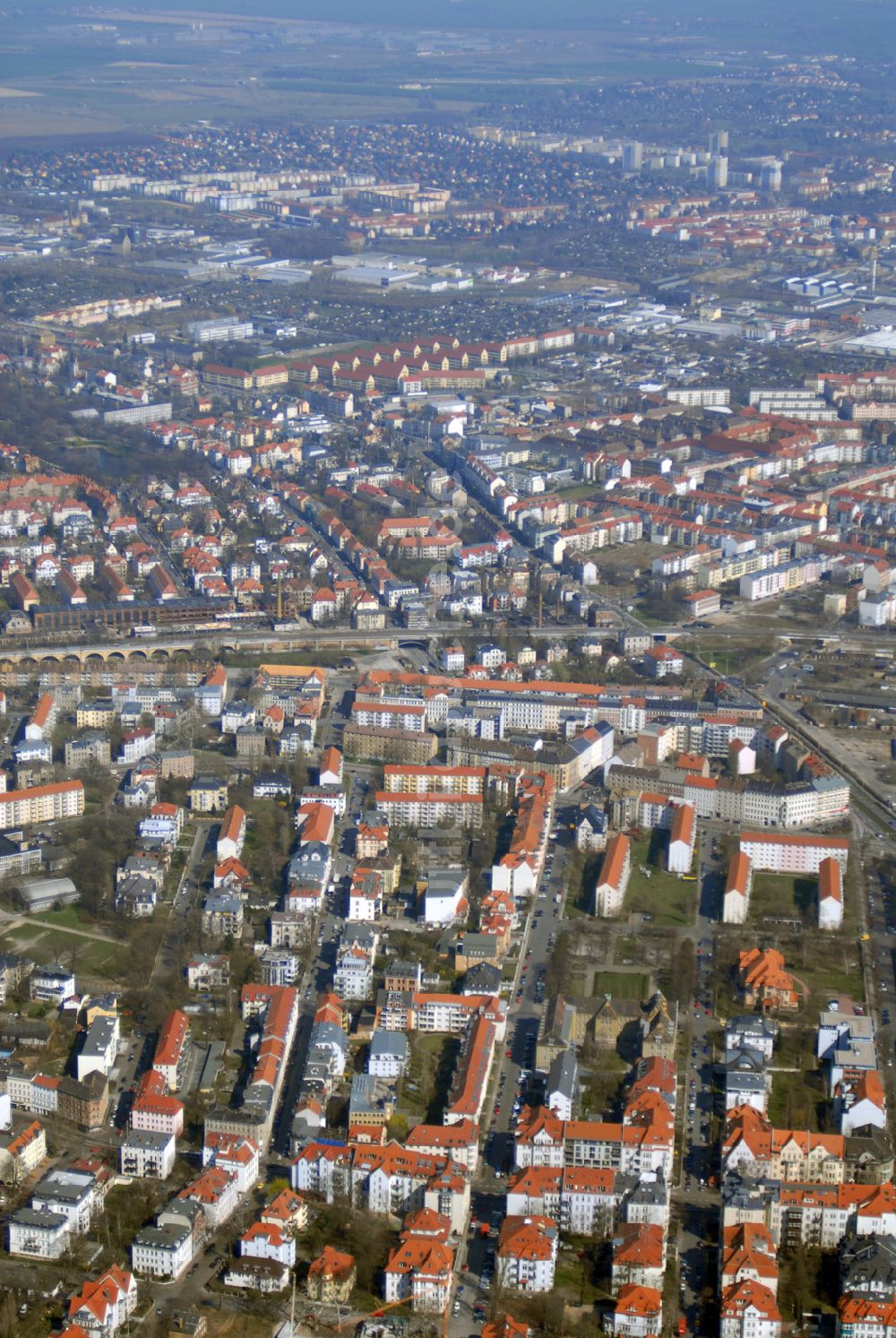 Luftbild Leipzig - Wohngebiet an der Ehrensteinstrasse in Leipzig Gohlis