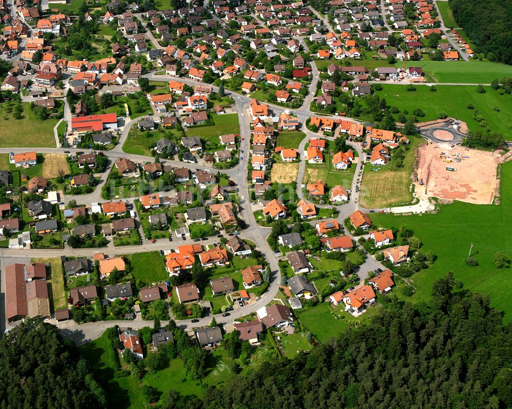 Luftaufnahme Altburg - Wohngebiet einer Einfamilienhaus- Siedlung in Altburg im Bundesland Baden-Württemberg, Deutschland