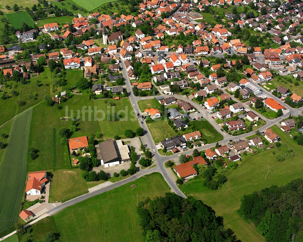 Altburg von oben - Wohngebiet einer Einfamilienhaus- Siedlung in Altburg im Bundesland Baden-Württemberg, Deutschland