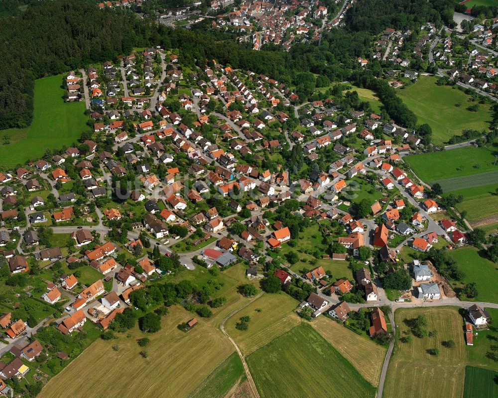 Luftaufnahme Alzenberg - Wohngebiet einer Einfamilienhaus- Siedlung in Alzenberg im Bundesland Baden-Württemberg, Deutschland