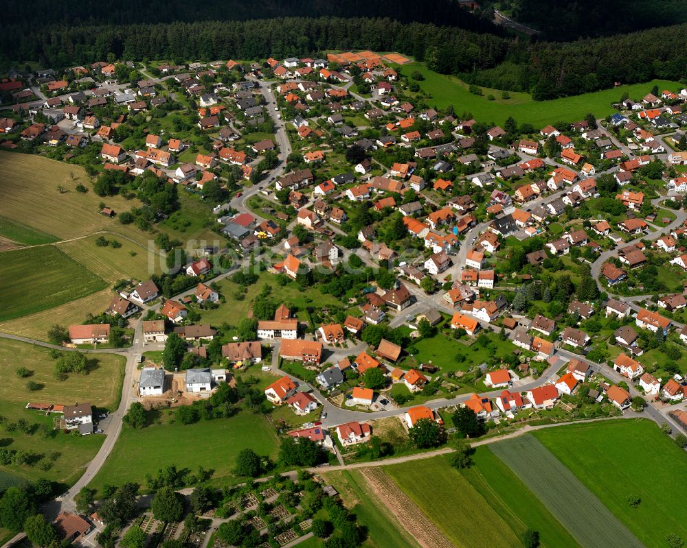 Alzenberg aus der Vogelperspektive: Wohngebiet einer Einfamilienhaus- Siedlung in Alzenberg im Bundesland Baden-Württemberg, Deutschland