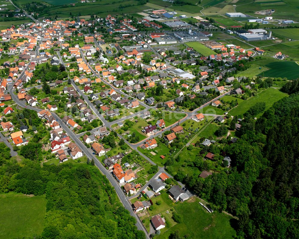 Luftbild Angersbach - Wohngebiet einer Einfamilienhaus- Siedlung in Angersbach im Bundesland Hessen, Deutschland