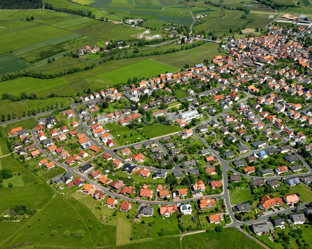 Luftbild Angersbach - Wohngebiet einer Einfamilienhaus- Siedlung in Angersbach im Bundesland Hessen, Deutschland