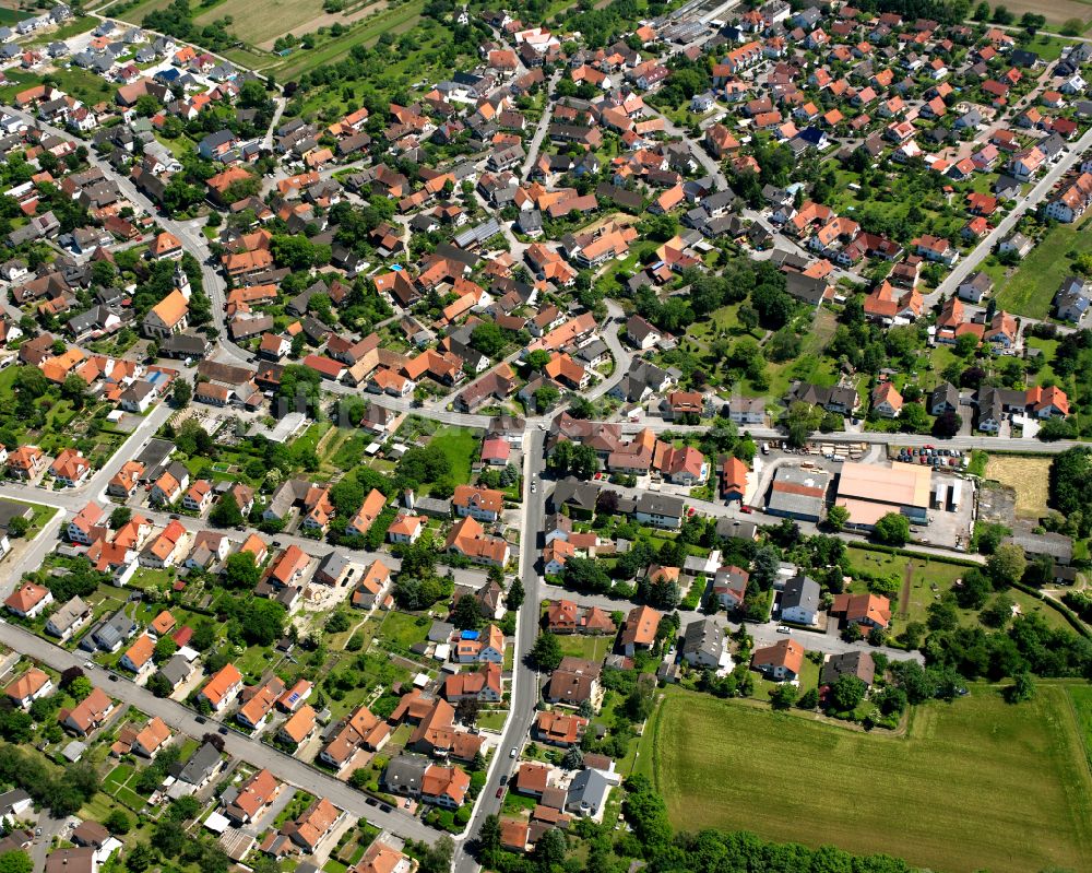 Luftaufnahme Auenheim - Wohngebiet einer Einfamilienhaus- Siedlung in Auenheim im Bundesland Baden-Württemberg, Deutschland