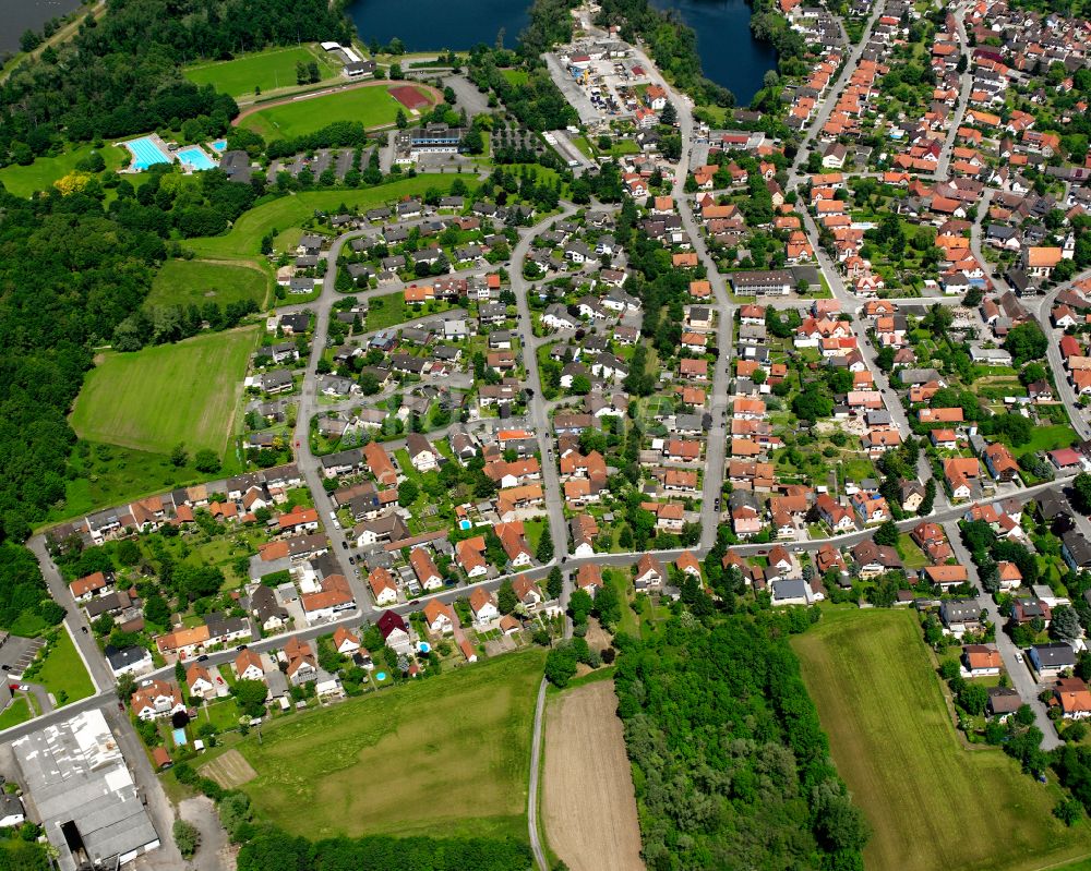 Luftbild Auenheim - Wohngebiet einer Einfamilienhaus- Siedlung in Auenheim im Bundesland Baden-Württemberg, Deutschland