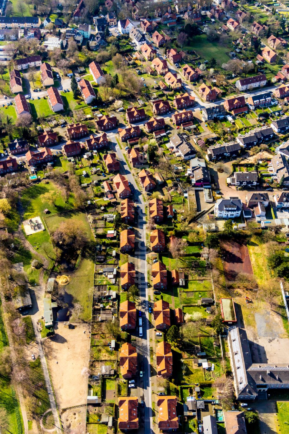 Luftbild Batenbrock - Wohngebiet einer Einfamilienhaus- Siedlung in Batenbrock im Bundesland Nordrhein-Westfalen, Deutschland