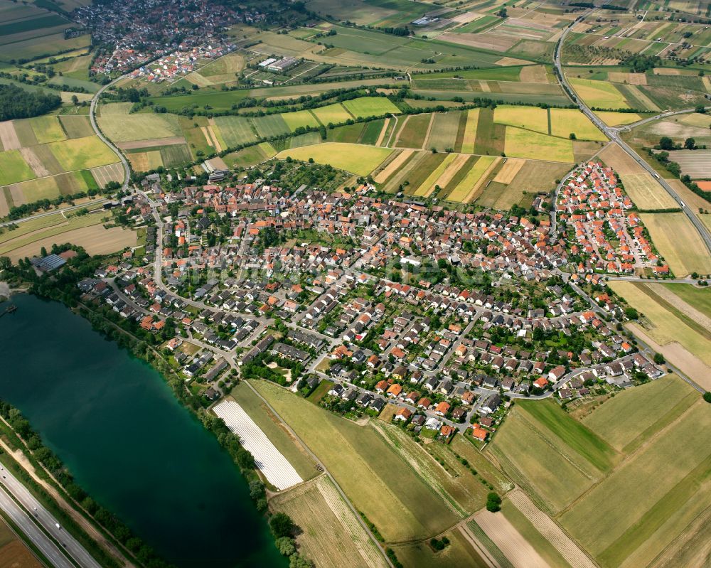 Luftbild Büchenau - Wohngebiet einer Einfamilienhaus- Siedlung in Büchenau im Bundesland Baden-Württemberg, Deutschland