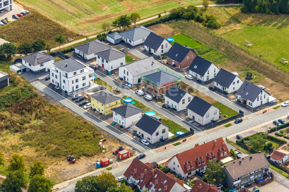 Bergkamen von oben - Wohngebiet einer Einfamilienhaus- Siedlung in Bergkamen im Bundesland Nordrhein-Westfalen, Deutschland