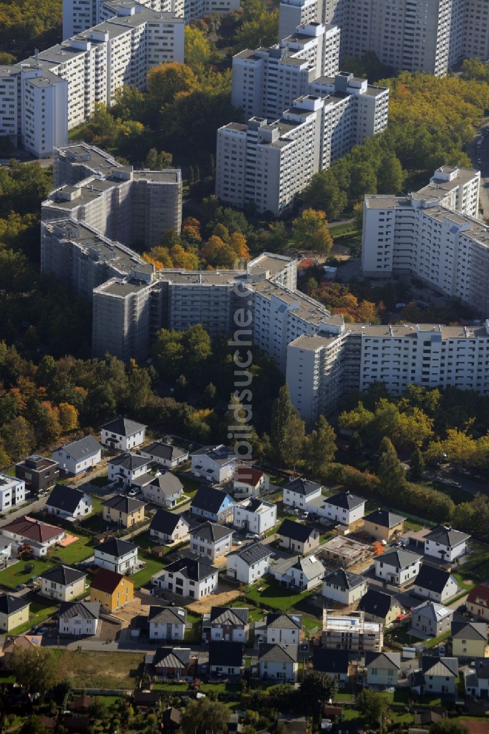 Luftbild Berlin - Wohngebiet einer Einfamilienhaus- Siedlung in Berlin