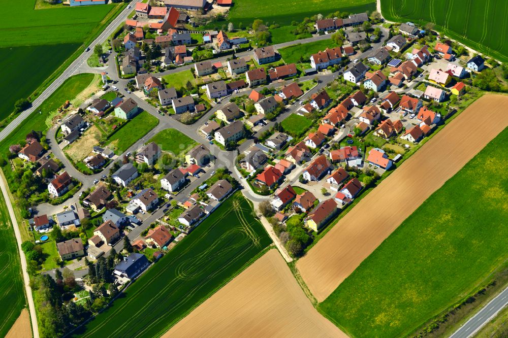 Luftbild Biebelried - Wohngebiet einer Einfamilienhaus- Siedlung in Biebelried im Bundesland Bayern, Deutschland