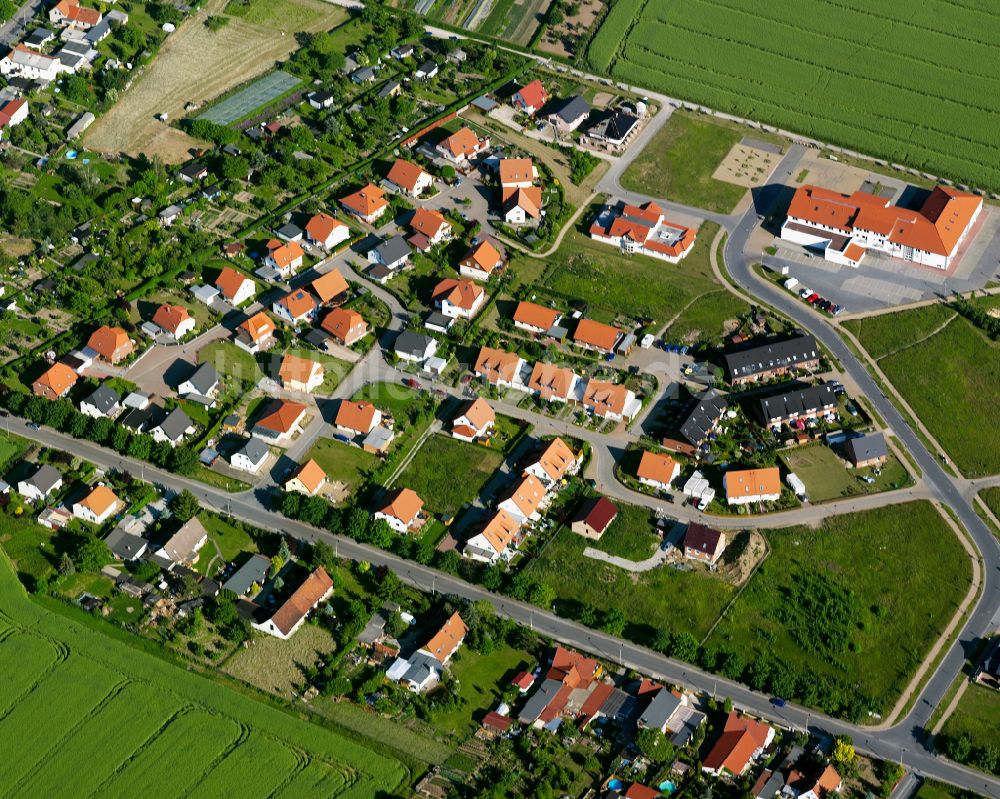 Blankenburg (Harz) aus der Vogelperspektive: Wohngebiet einer Einfamilienhaus- Siedlung in Blankenburg (Harz) im Bundesland Sachsen-Anhalt, Deutschland